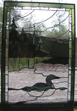 Custom Made Loon Cove Stained Glass Window