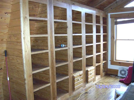 Custom Made Built-In Bookcases With Two File Cabinets