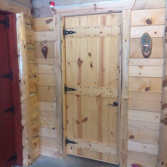 Hand Made Custom Interior Pine Cabin Doors by Drew's Up North