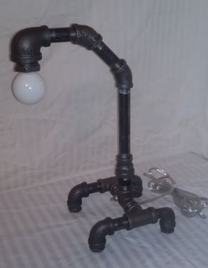 Custom Made Steampunk Style Black Iron Pipe Lamp Sp-2-B