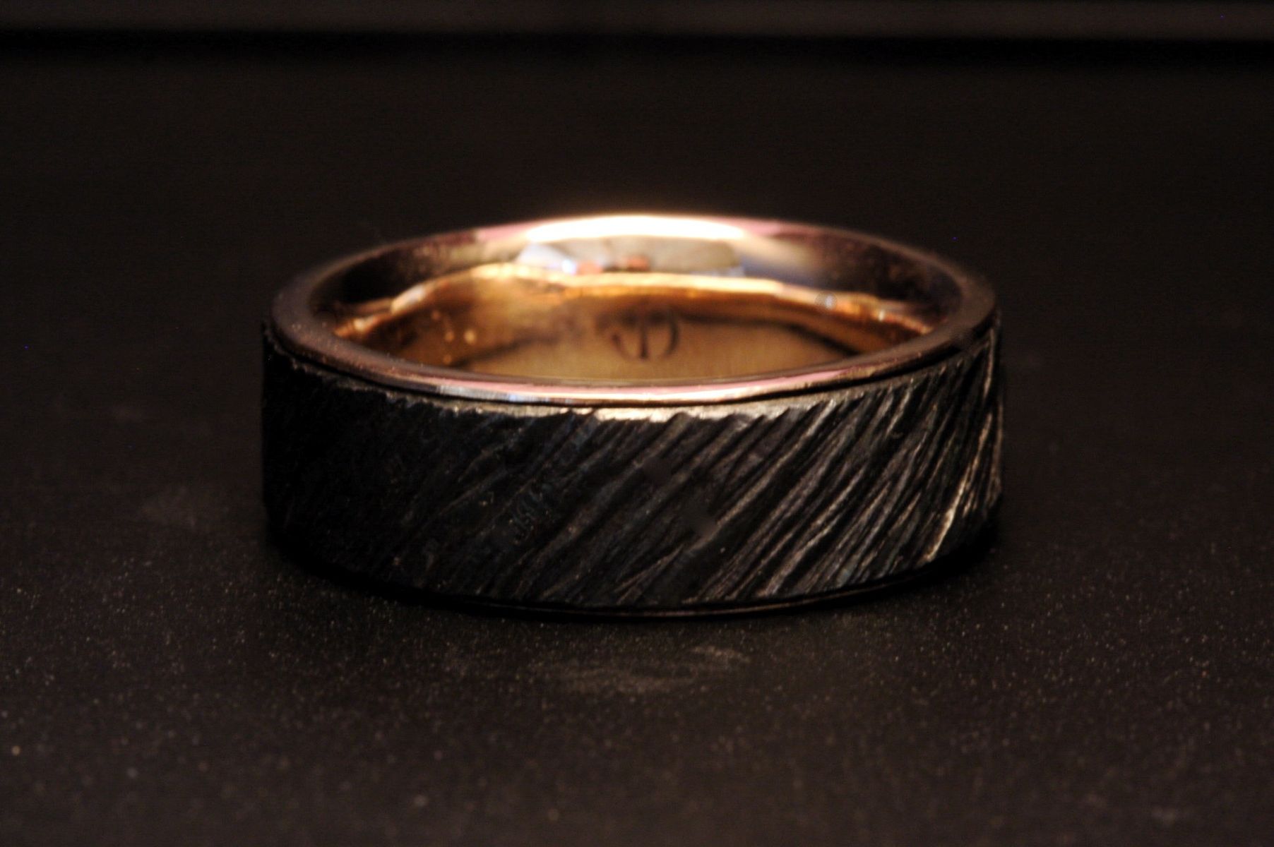 Forged iron wedding ring