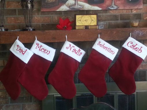 Custom Made Set Of 9 Traditional Heirloom Velvet Christmas Stockings, Large Stockings, Christmas Santa Boot