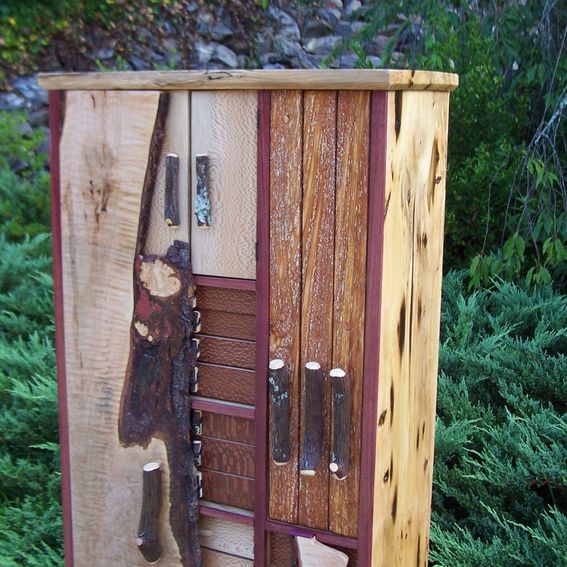 Custom Made Reclaimed Wood Jewelry Chest On Stand by Nature's Knots
