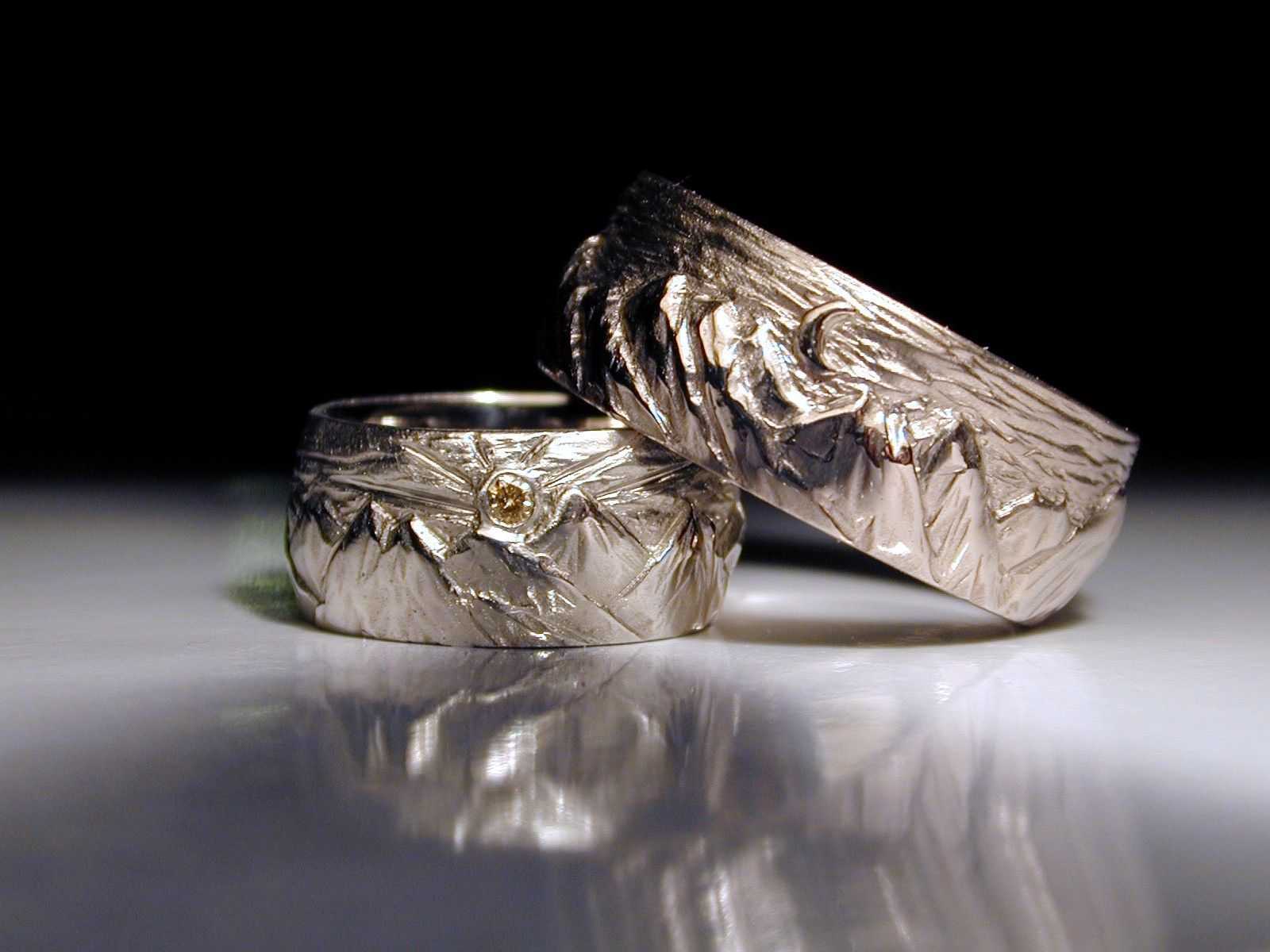 Forged iron wedding ring