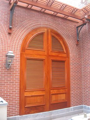 Custom Made Solid Mahogany Arched Louvered Doors