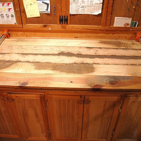 Custom Made Reclaimed Pine Countertop by WoodenItBeNice