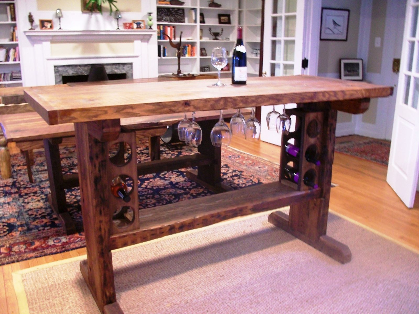 kitchen table wine cart