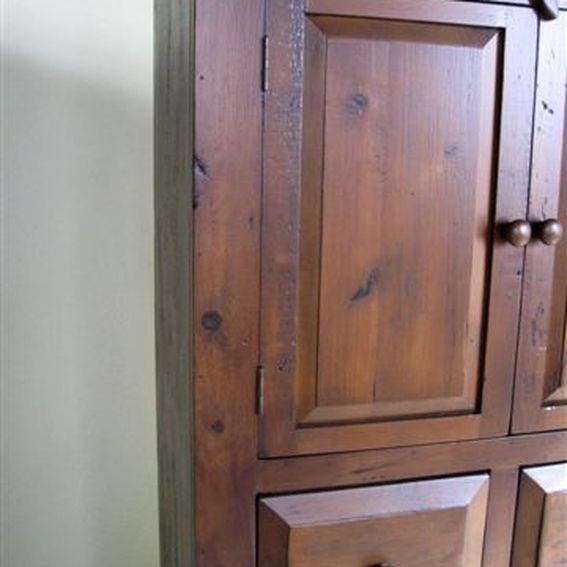 Hand Made Barnwood Hutch Armoire by ECustomFinishes Reclaimed Wood