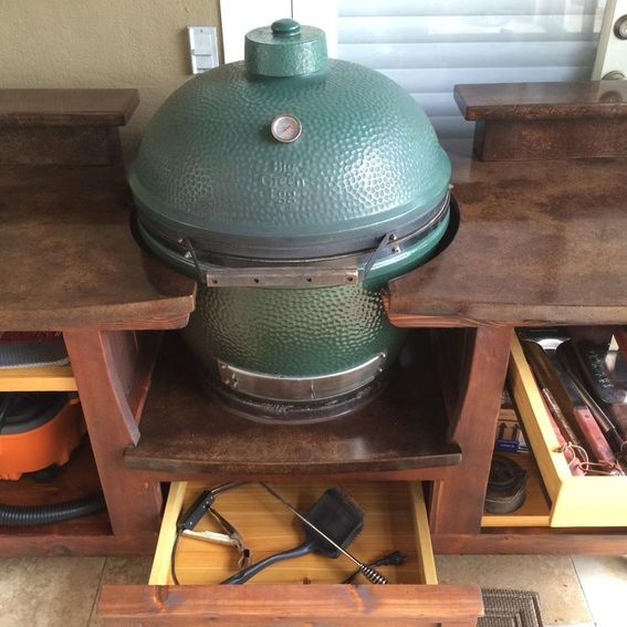 Custom Made Collection Big Green Egg Table by Big Green Egg Tables by PoshPatios
