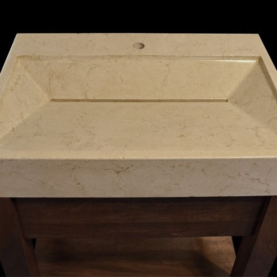 Handmade Custom Vanity HandPressed Yuma Concrete Sink With Solid