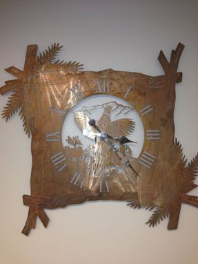 Custom Made Pheasant Clock With A Rustic Copper Finish