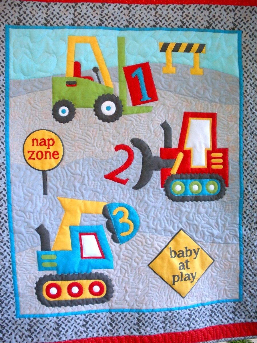 Buy a Custom Playing With Trucks Baby Boy Or Toddler Quilt, made to