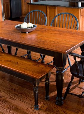 Custom Made Cherry Dining Table & Matching Bench