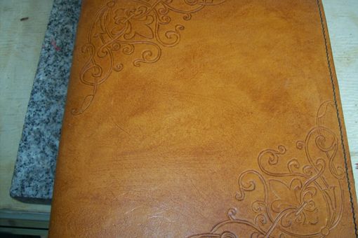 Custom Made Custom Leather Photo Album With Corner Scroll Designs