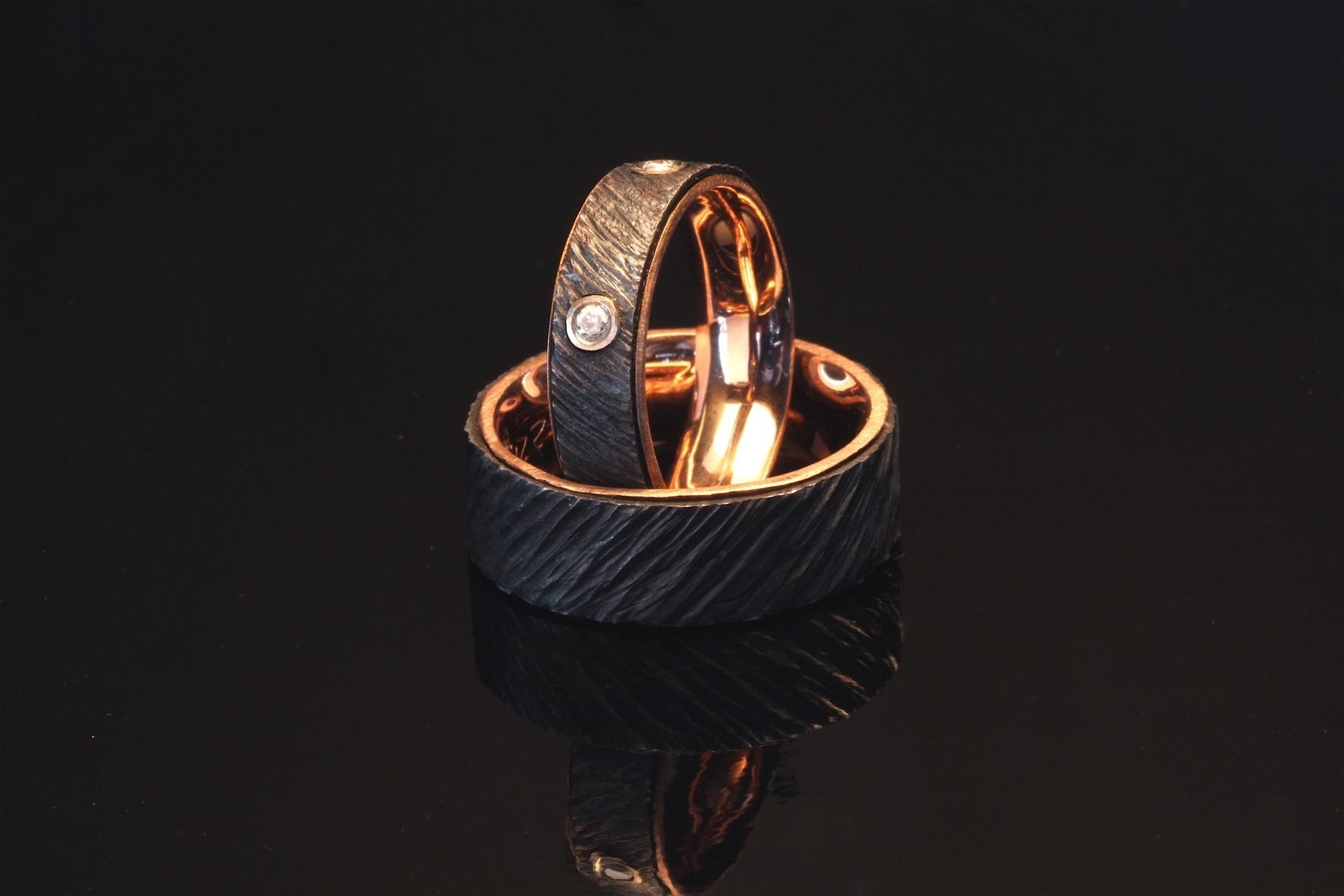 Forged iron wedding ring