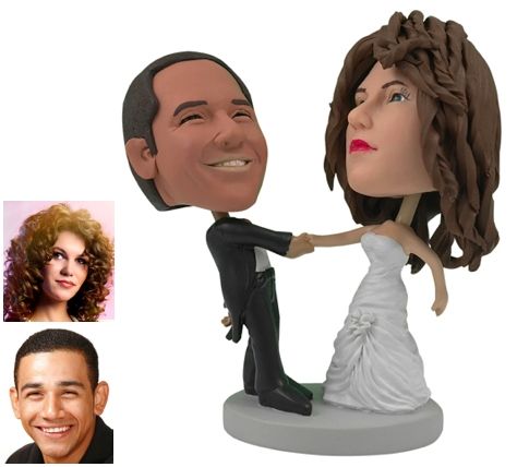 Hand Made Personalized Wedding Cake Topper Of A Couple Ballroom Dancing