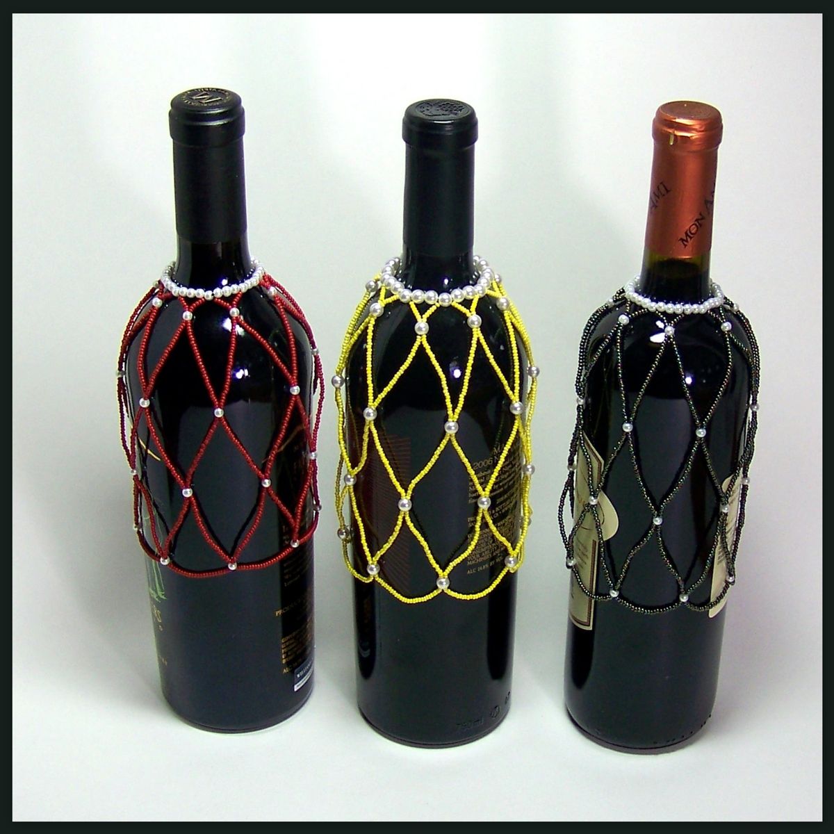 custom made beaded wine bottle cover set by ac jewelry custom made beaded wine bottle cover set by ac jewelry