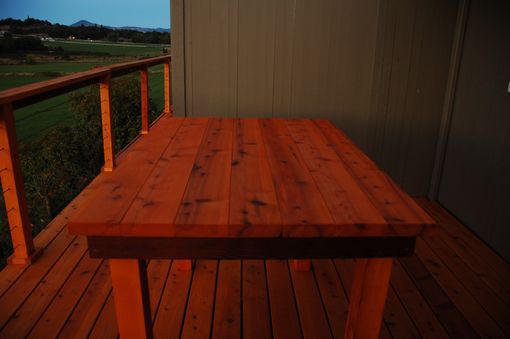 Custom Made Sturdy Cedar Bar Height Table