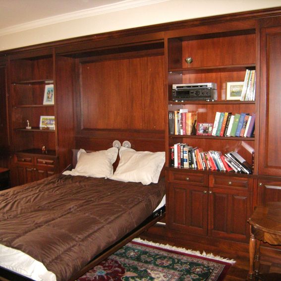 Custom BuiltIn Murphy Bed And Shelving by Bayne's Quality Custom