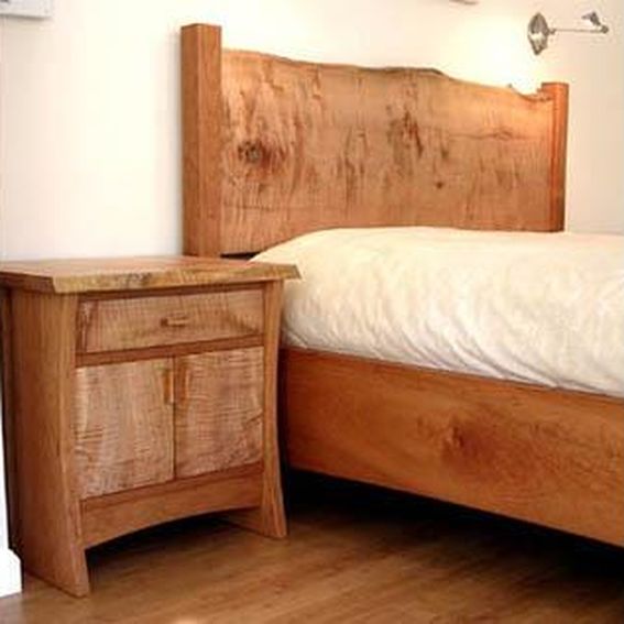 Hand Crafted Live Edge Bed And Nightstands by Thomas J Russo