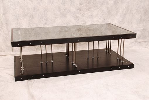 Custom Made Wood And Steel Industrial Coffee Table