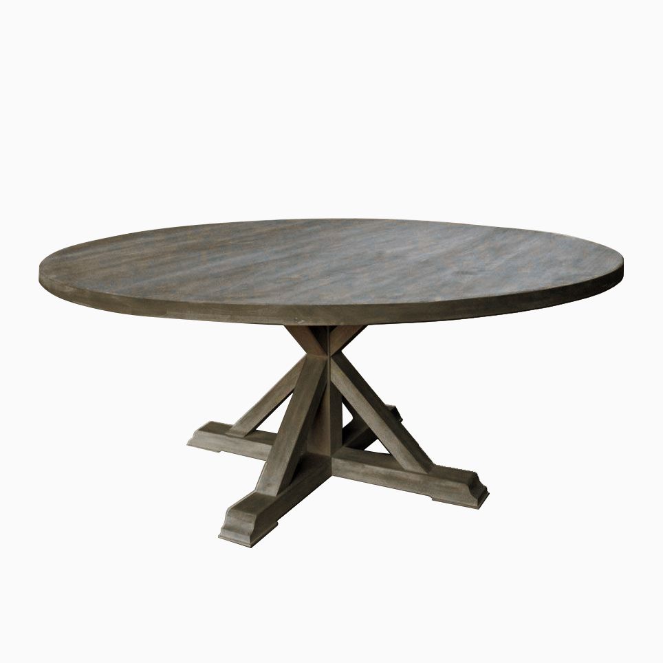 Round Dining Table With Trestle Pedestal Leg