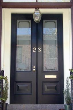 Custom Made Historic Door With Etched Glass