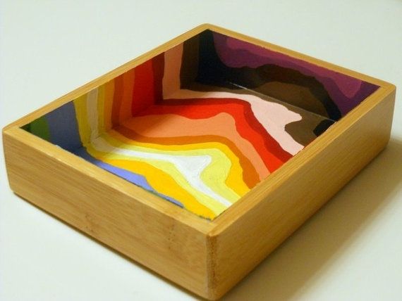 Hand Painted Rainbow Tray