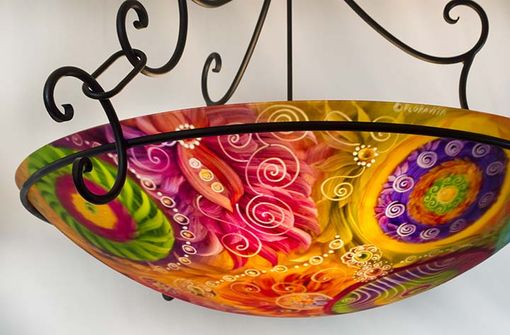 Custom Made Earth And Suns 36 Inch Hand Painted Chandelier