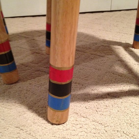 Hand Crafted Custom Hand Painted 29" Wooden Round Top Bar Stool