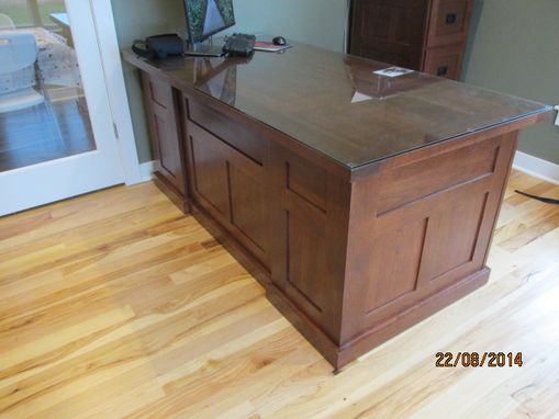 Custom Made Cherry Mission Style Executive Office Desk