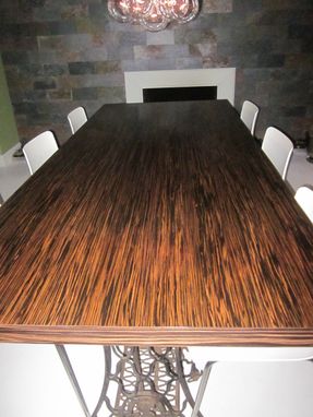 Custom Made Macassar Ebony Wood Slab Dining Table
