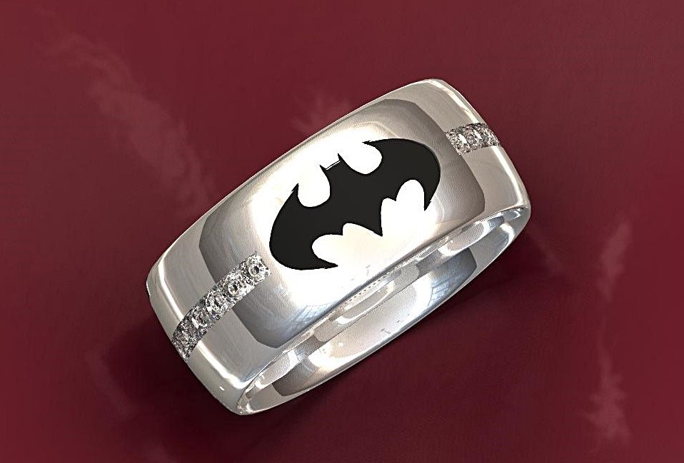 Handmade Batman Wedding Ring by Valeria Fine Jewelry | CustomMade.com