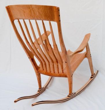 Custom Made Curley Maple Rocking Chair