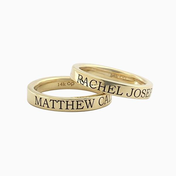 Custom engraved engagement rings