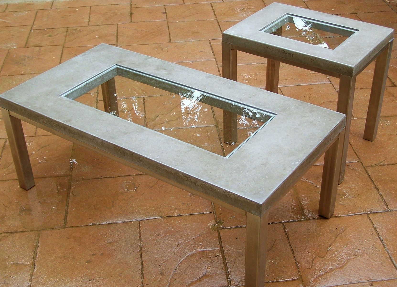 Hand Crafted Classic Concrete Coffee Table by Natural Concrete Artistry