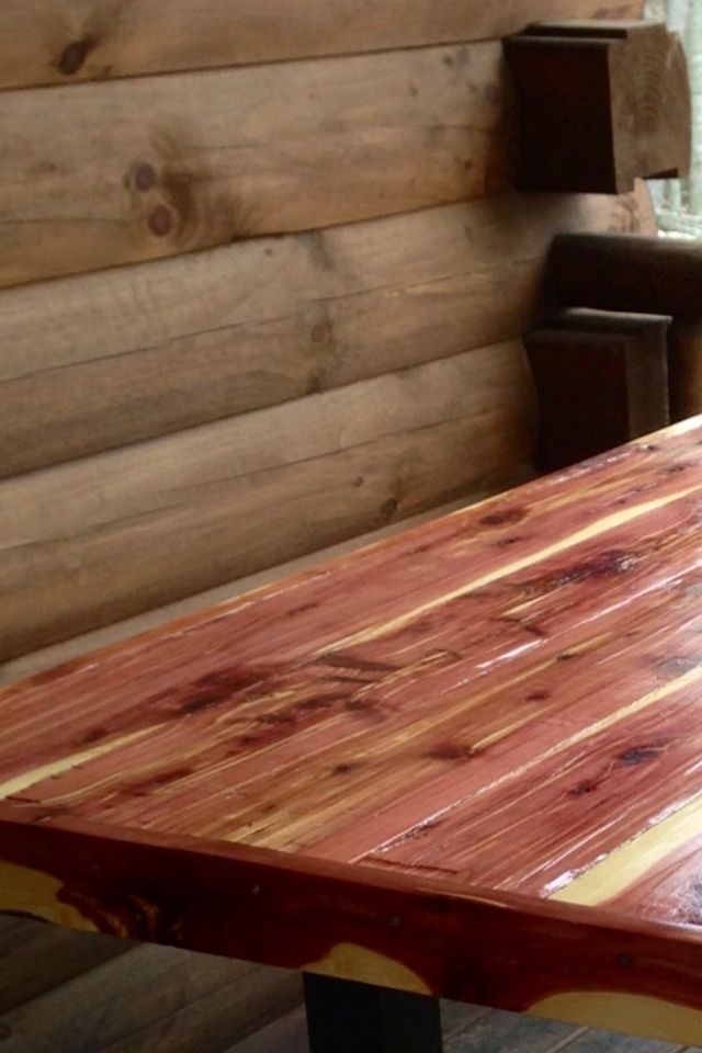 Hand Made 2 Inch Thick Eastern Red Cedar Table Top by Dave Mead