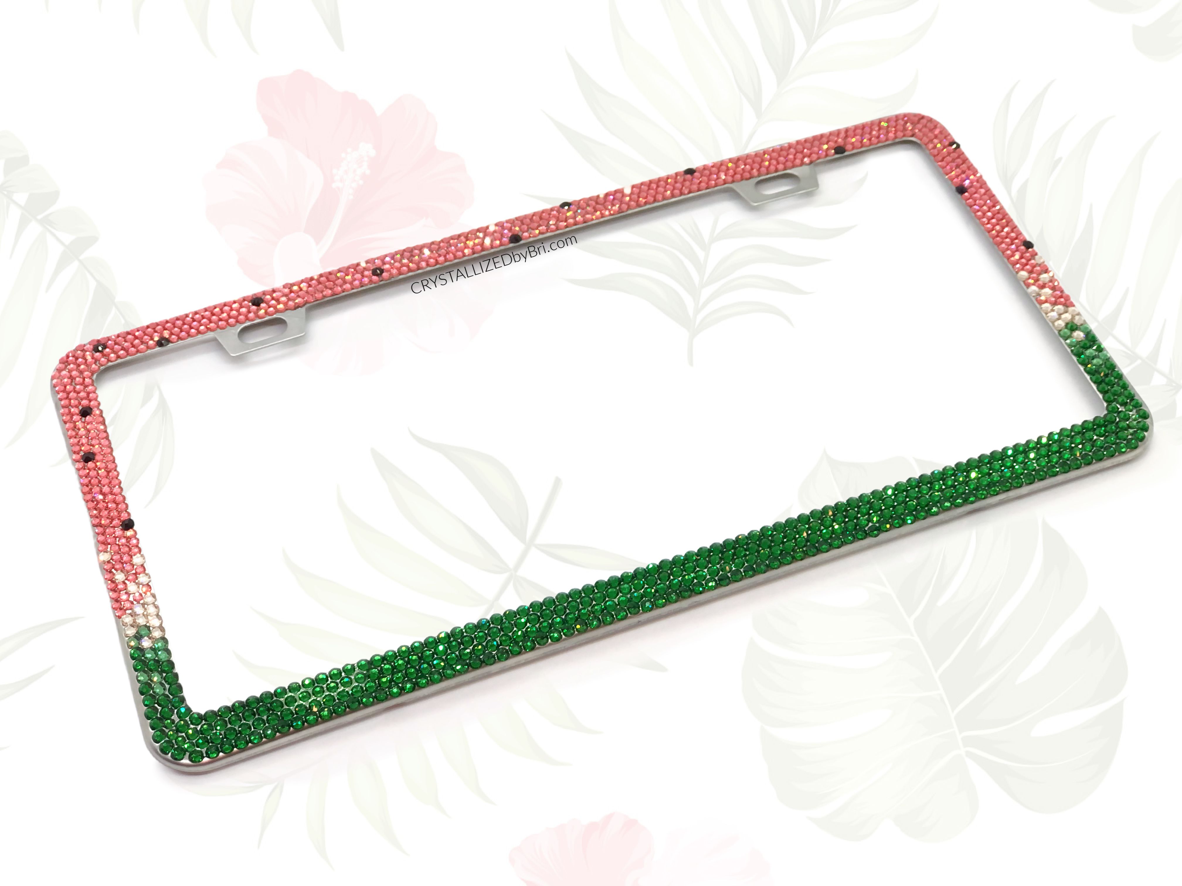 Buy Custom Watermelon Crystal Bling License Plate Frame Bedazzled