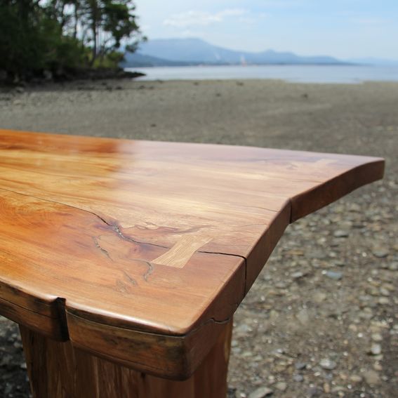 Hand Crafted Live Edge, Arbutus / Madrone Slab Table, Desk by Gleneagle