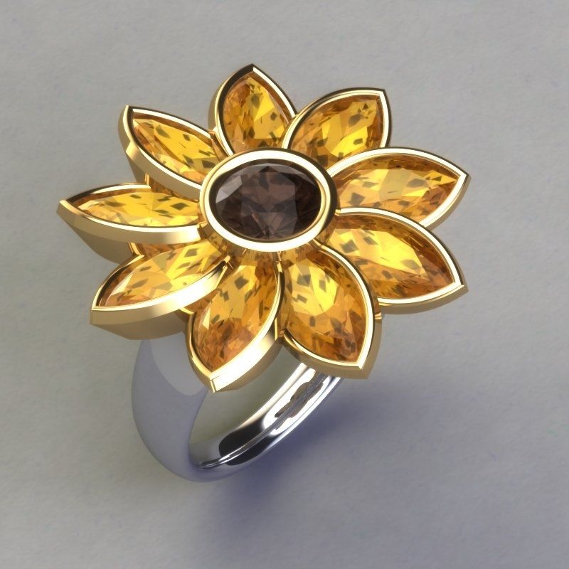 sunflower wedding rings