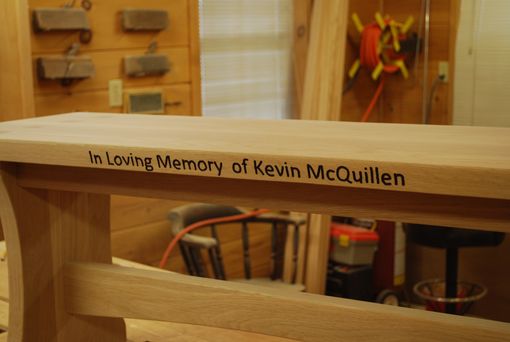 Custom Made Memorial Wood Bench
