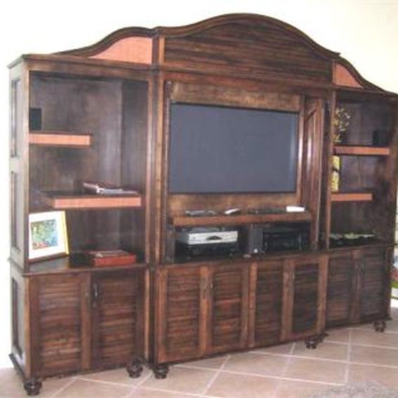 Hand Made Walnut Entertainment Center by Figueroa's Fine Custom