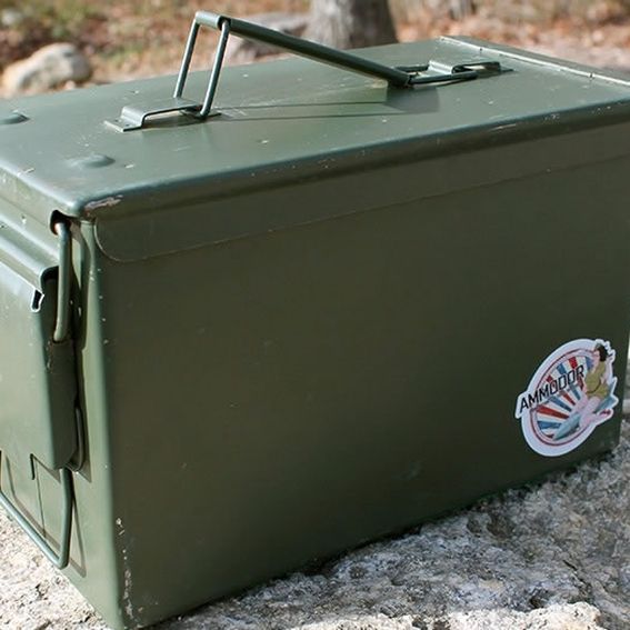 Handmade Ammodor .50 Cal Ammo Can Cigar Humidor The 50 Deluxe by