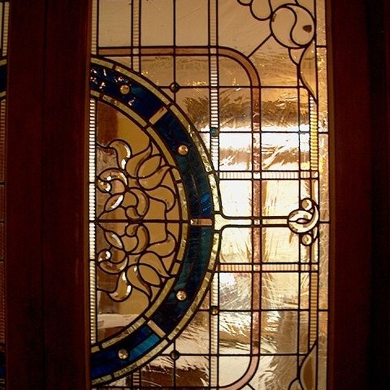 Custom Made Stained Glass Door Panels Residence by Cathedral Stained