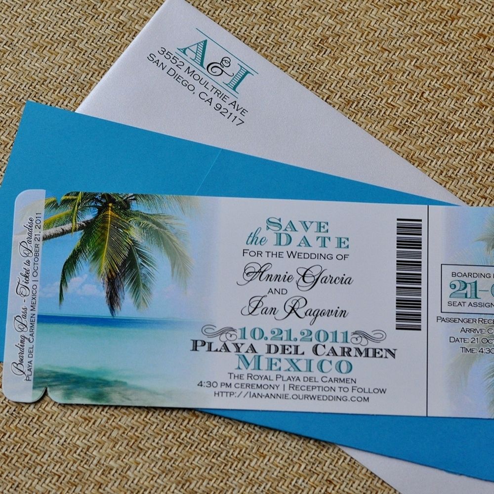 Custom Design Fee Boarding Pass Invitation Or Save The