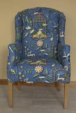 Custom Made Keeler Tavern Chair, Wing Back Upholstered Chair