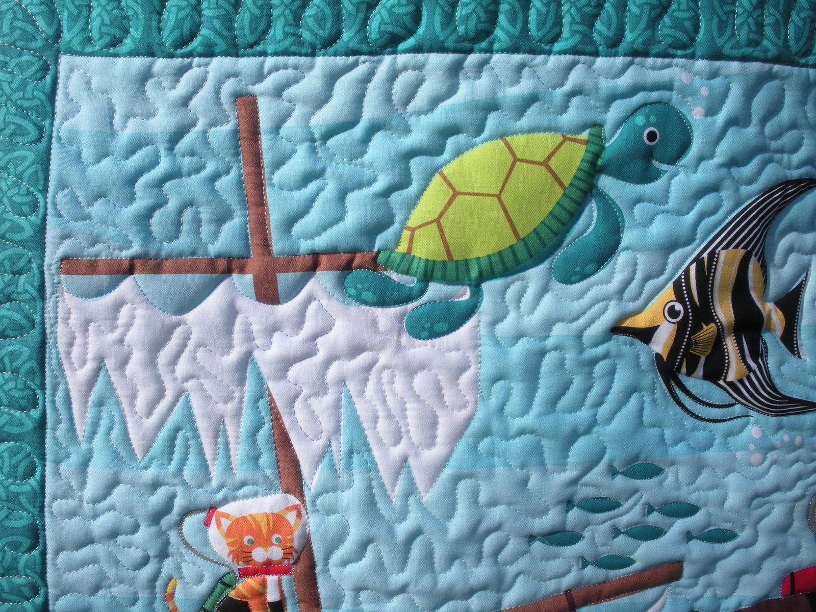 Custom Josie's Aquarium Quilt by ONE BEE LANE, LLC