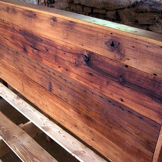 Buy a Hand Crafted Modern Style Bed Frame With Slanted Headboard From