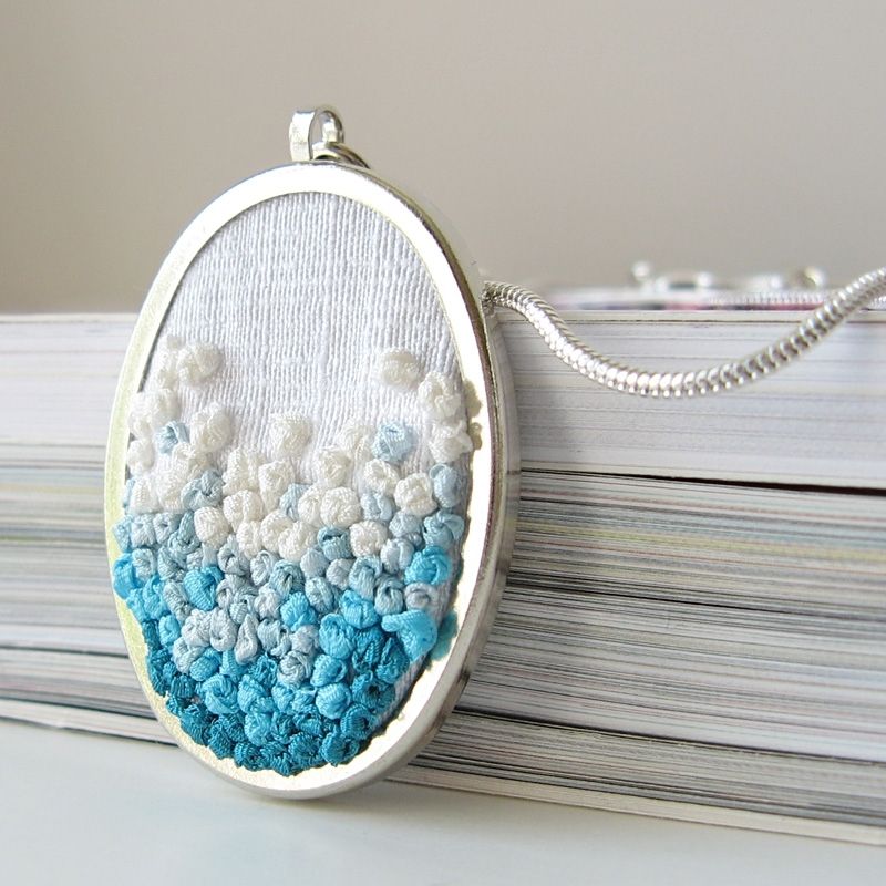 Hand Crafted Embroidered Gradient Necklace by bstudio