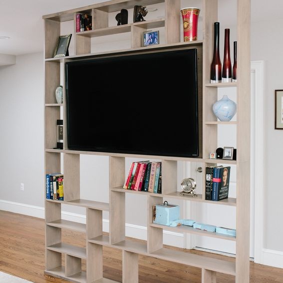 Handmade "The Lexington" Floating BuiltIn Bookshelf And Tv Stand by